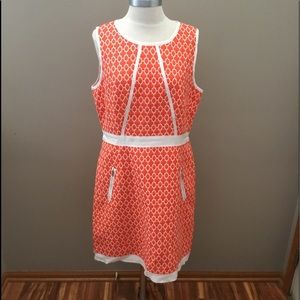 Jessica Howard Orange/White Pattern Dress